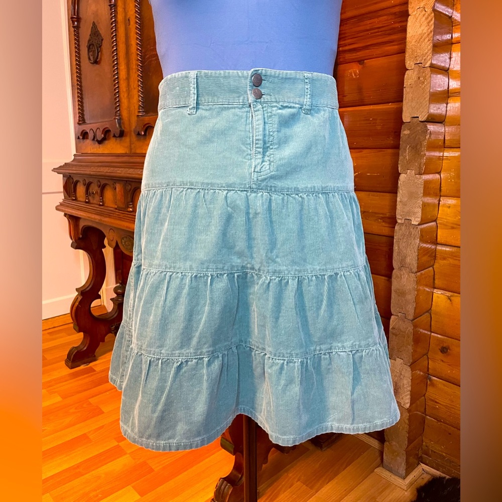 Vintage Brody Corduroy Layered Cotton Midi Skirt  12